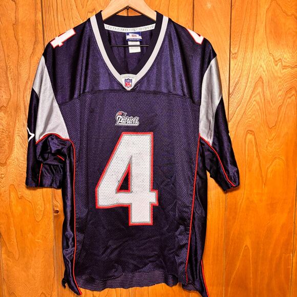 New England Patriots Adam Vinatieri Jersey Mens Large NFL Reebok Blue CUT READ - Picture 1 of 7